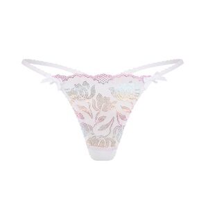 NWT Agent Provocateur Sparkle Thong (White Multi, 6)